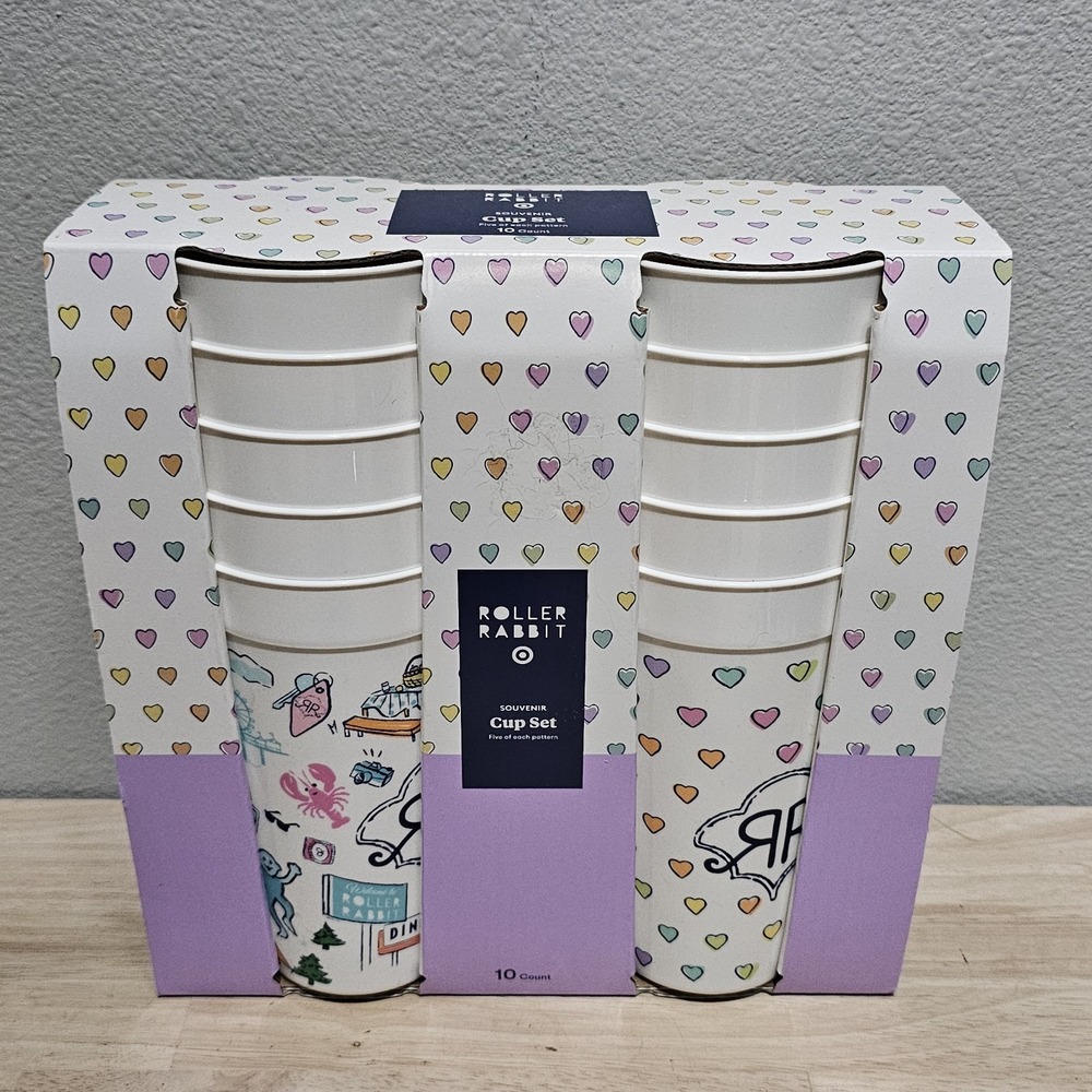 Roller Rabbit x Target Multicolor Hearts and Road Trip Party Cup Set, 10 Count